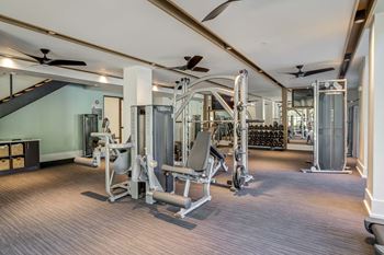 Fitness center with weight machines and equipment